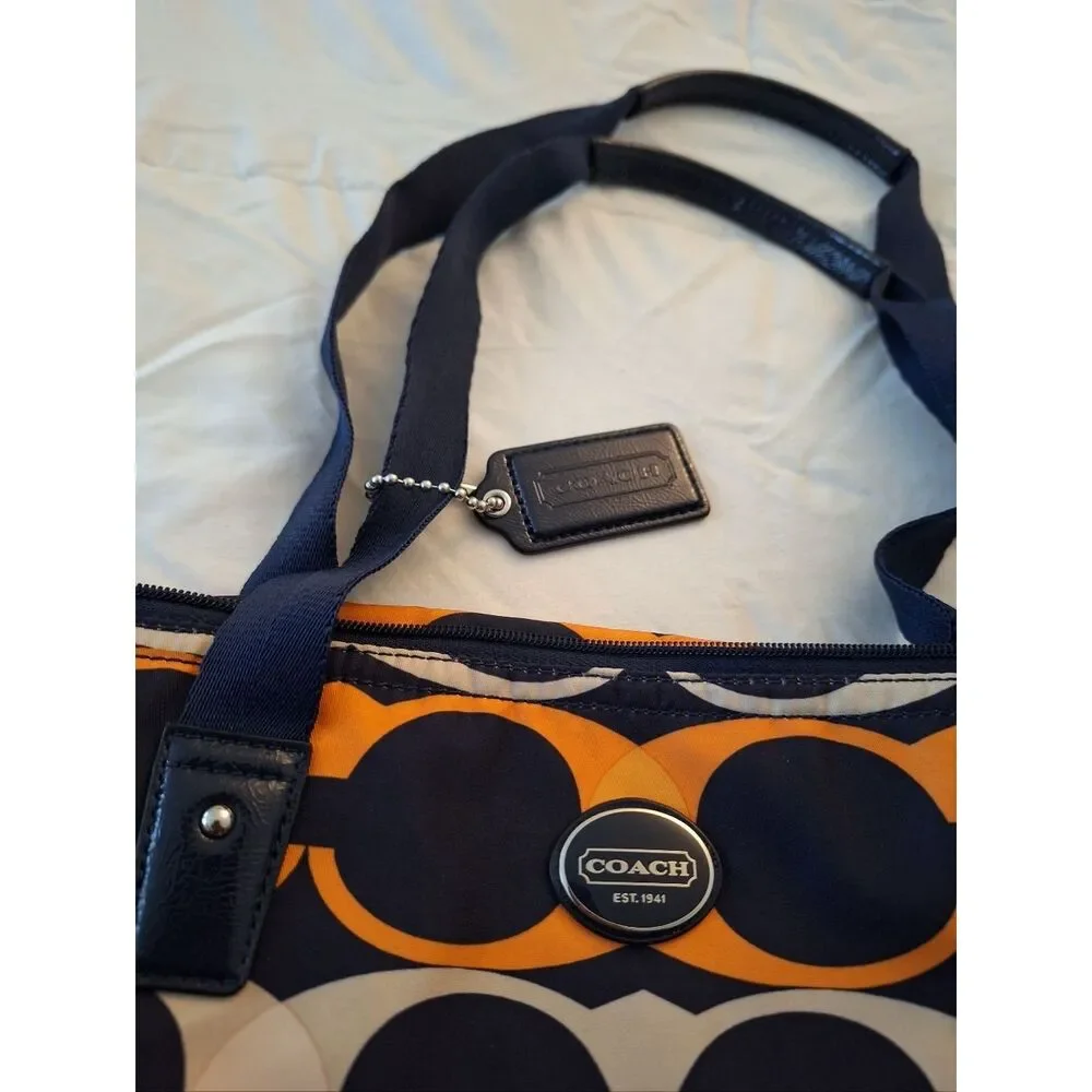 Coach Multicolor Logo Nylon Tote Bag